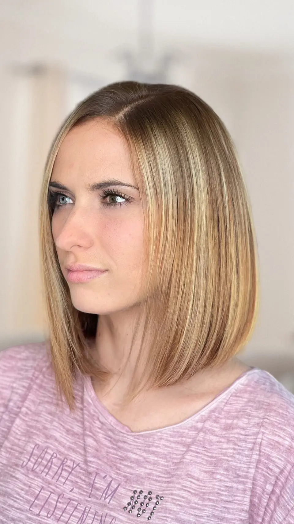 Medový balayage, rovné mikádo